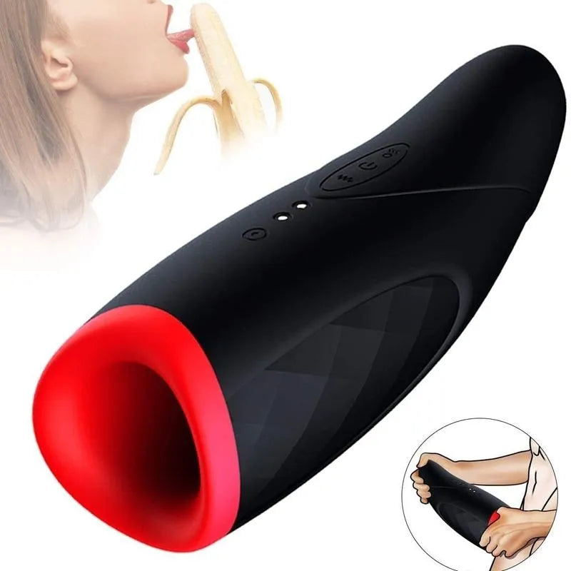 Waterproof Oral Blowjob Sex Toy Vibrating Auto Male Masturbator