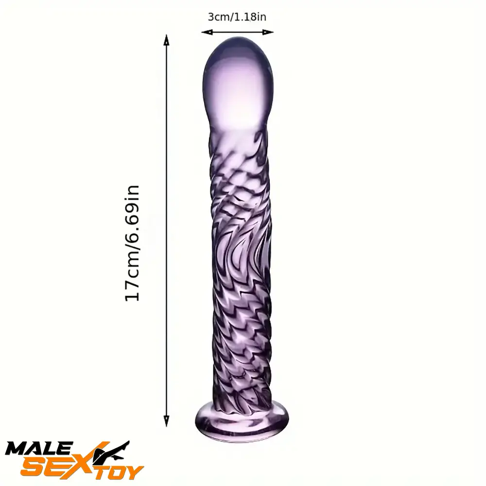 6.69in Realistic Pink Threaded Glass Dildo For Female Love Pleasure Male Sex Toy