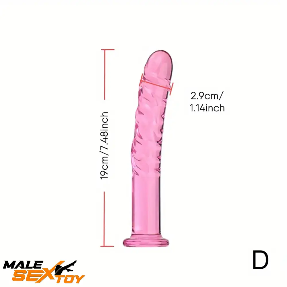 7.09in 7.28in 7.48in Clear Unisex Glass Crystal Dildo For G Spot Love Male Sex Toy