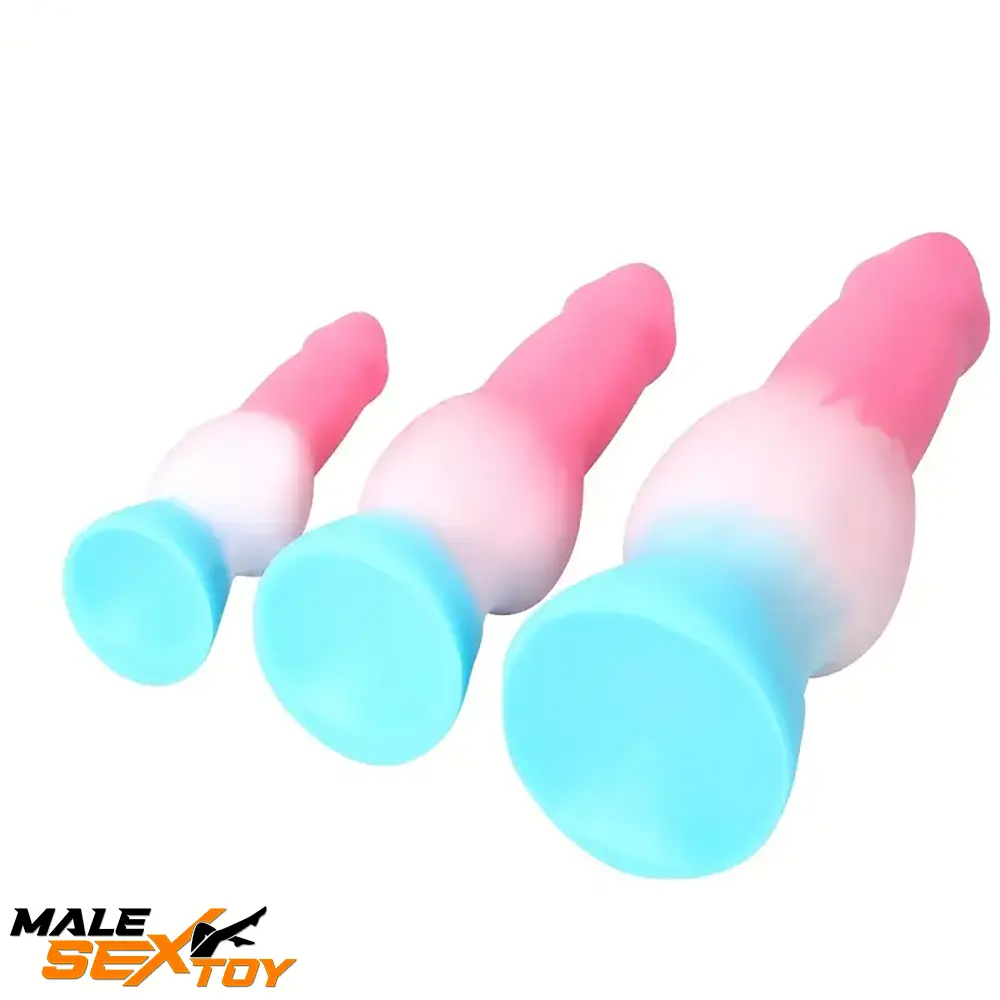 5.31in 7.09in 8.66in Dog Cock knot Silicone Thick Soft Female Dildo Male Sex Toy