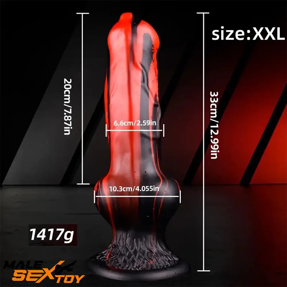 7.24in 7.51in 9.84in 10.62in 12.99in Animal Dog Silicone Soft Dildo Male Sex Toy