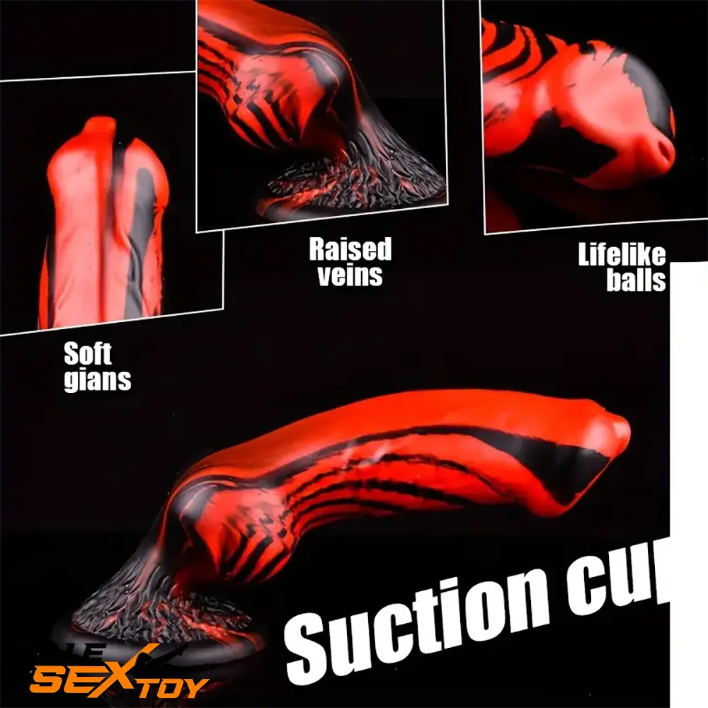 7.24in 7.51in 9.84in 10.62in 12.99in Animal Dog Silicone Soft Dildo Male Sex Toy