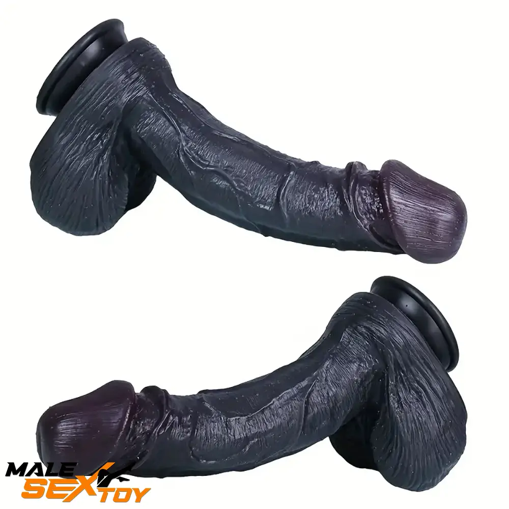 11.4in Silicone Ebony Large Soft Dildo For Women Strong Sucker
