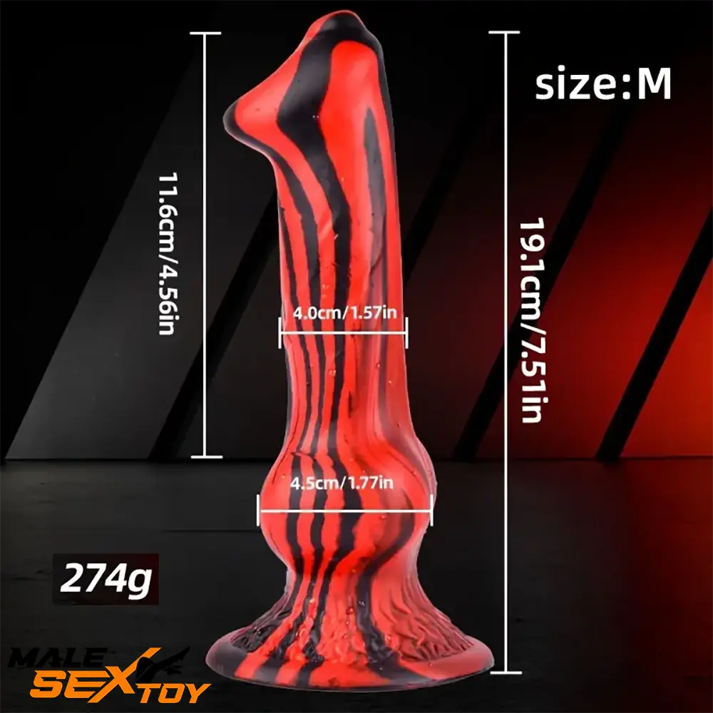 7.24in 7.51in 9.84in 10.62in 12.99in Animal Dog Silicone Soft Dildo Male Sex Toy