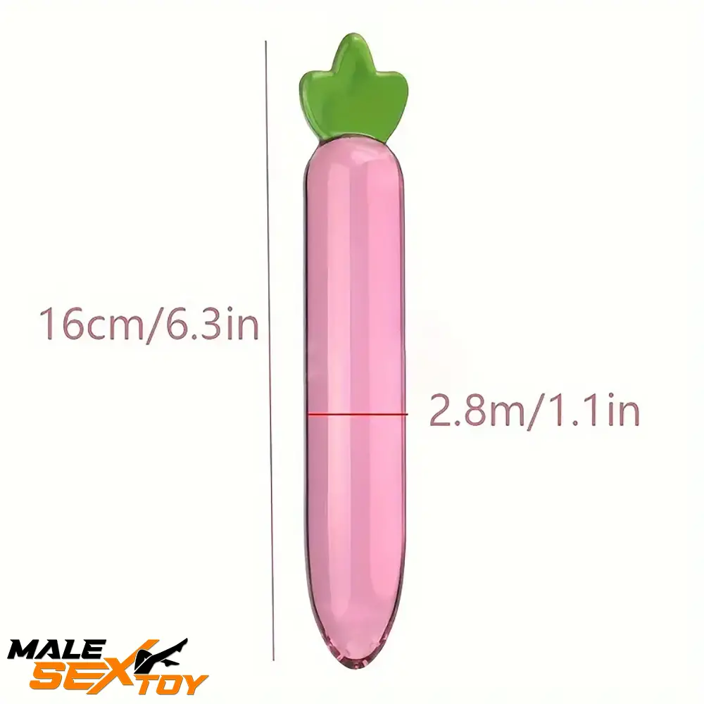 Multiple Lengths Colors Fruit Vegetable Crystal Clear Glass Plug Dildo Male Sex Toy