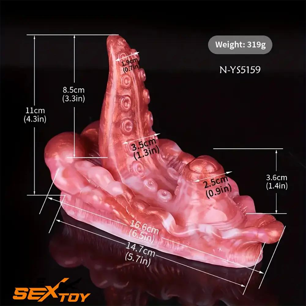 4.33in Small Octopus Tentacle Silicone Soft Female Dildo Anal Expander Male Sex Toy