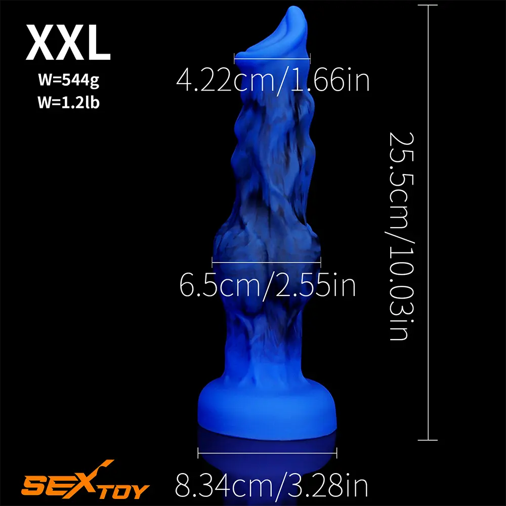 6.65in 7.63in 8.3in 9.25in 10.03in Fantasy Dog Cock Knot Female Dildo Male Sex Toy