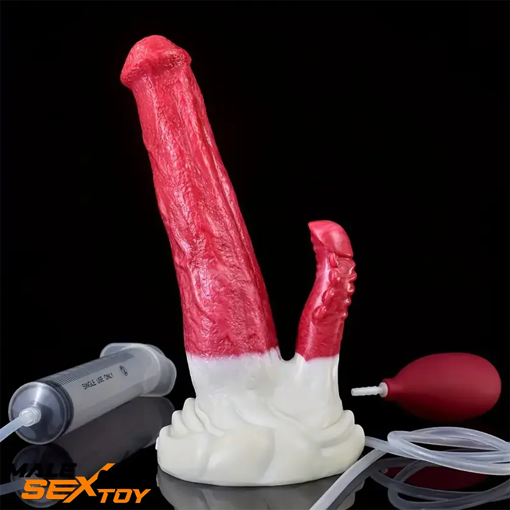 8.86in Ejaculating Big Silicone Soft Odd Dildo For Men Female Love