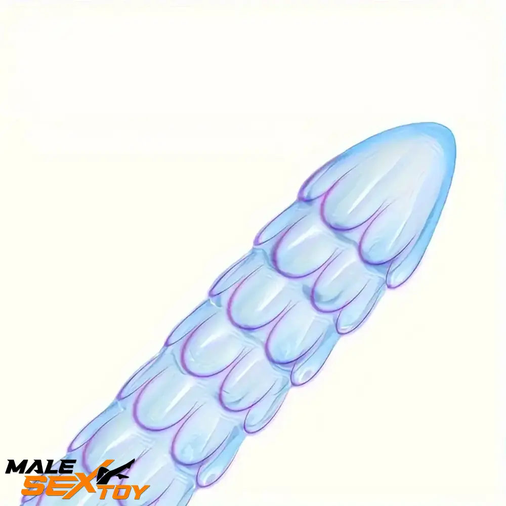 12.9in Big Spiked Long Skinny Dildo For Anus Stimulation With Scales