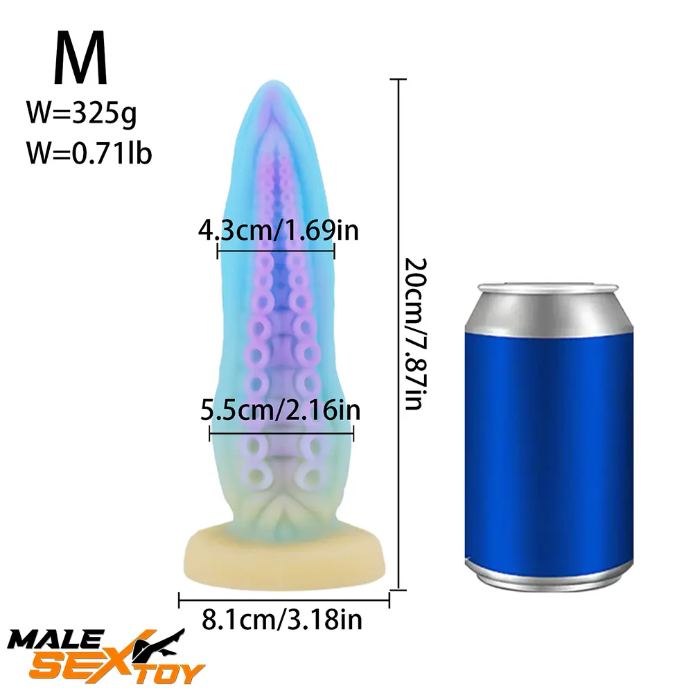 6.69in 7.87in 9.05in Fantasy Octopus Tentacle Silicone Soft Female Dildo Male Sex Toy