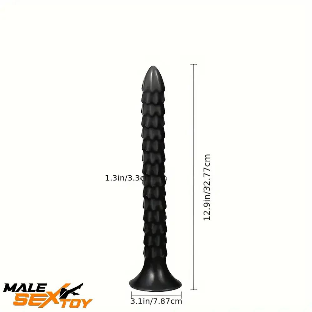 12.9in Big Spiked Long Skinny Dildo For Anus Stimulation With Scales Male Sex Toy
