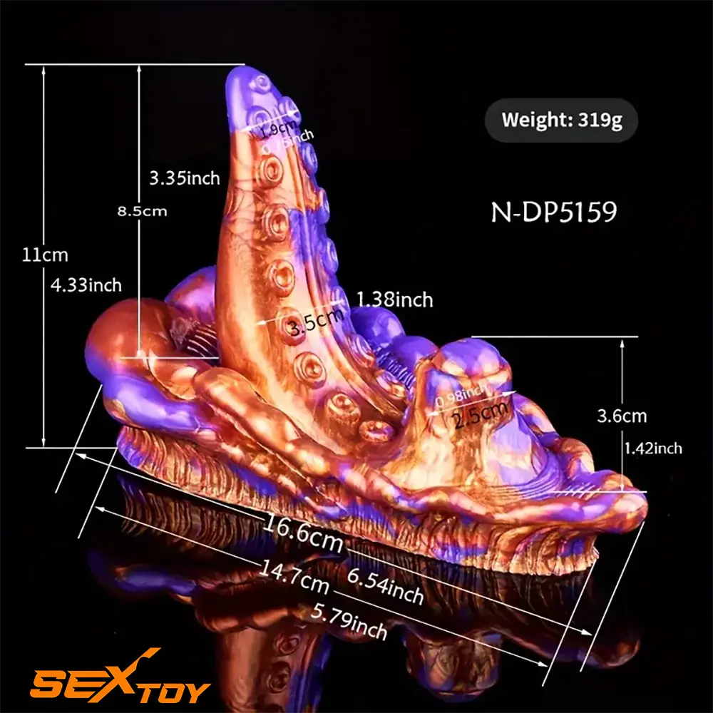4.33in Small Octopus Tentacle Silicone Soft Female Dildo Anal Expander Male Sex Toy