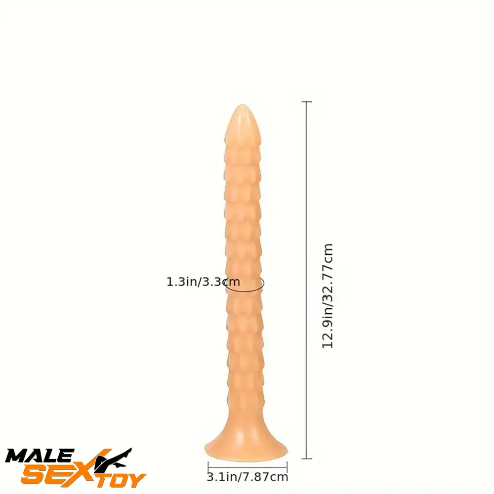 12.9in Big Spiked Long Skinny Dildo For Anus Stimulation With Scales Male Sex Toy