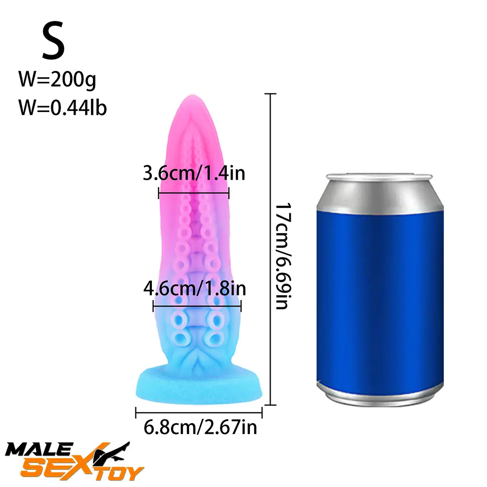 6.69in 7.87in 9.05in Fantasy Octopus Tentacle Silicone Soft Female Dildo Male Sex Toy