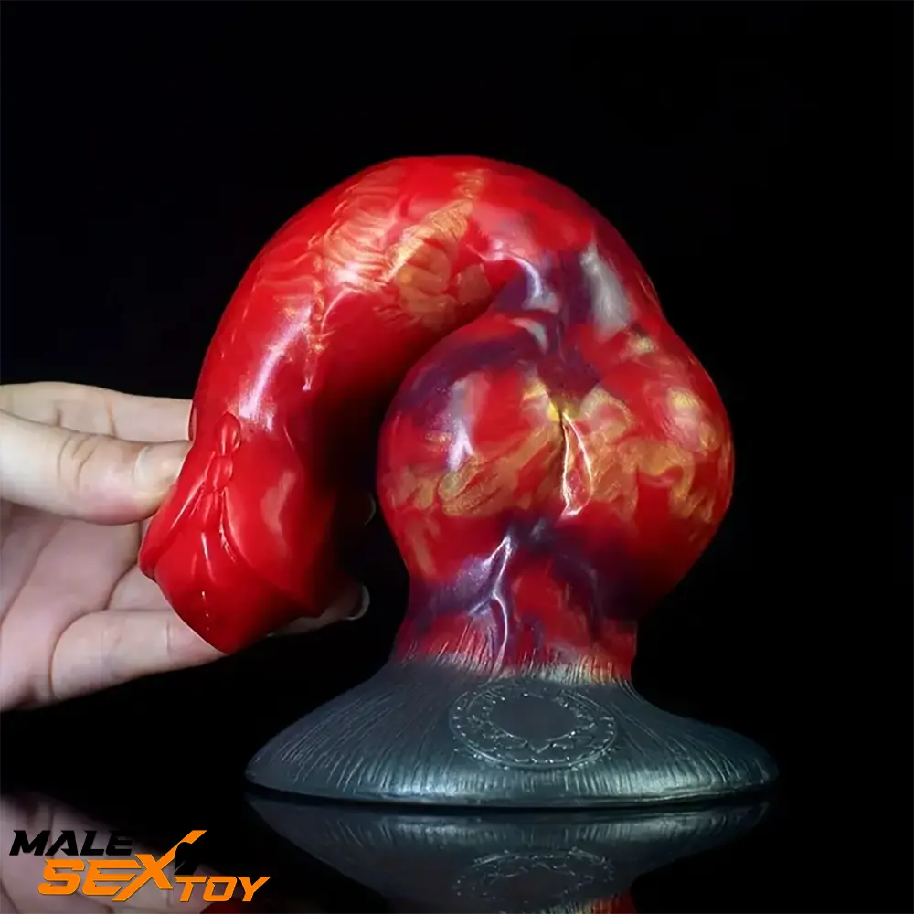 8.03in Fantasy Big Dog Knot Silicone Soft Dildo For G-Spot Love Sex Male Sex Toy