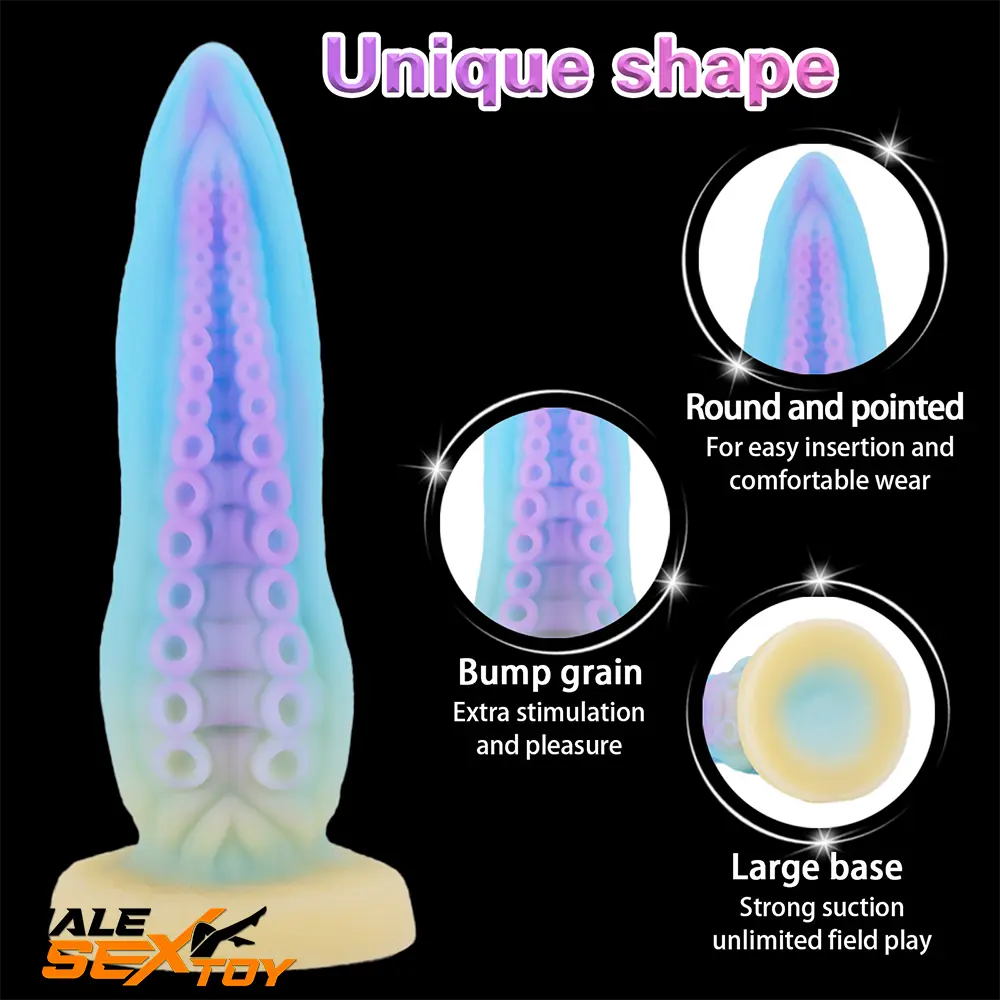 6.69in 7.87in 9.05in Fantasy Octopus Tentacle Silicone Soft Female Dildo Male Sex Toy