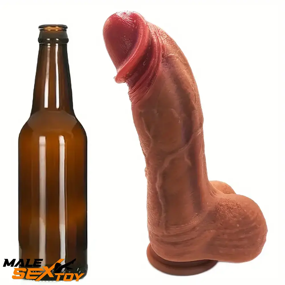 10.4in Realistic Curved Thick Big G-Spot Stimulator Suction Cup Dildo Male Sex Toy