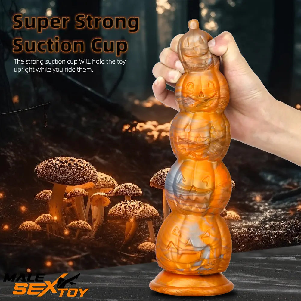 8.66in 11.85in 7.87in 11.02in Pumpkin Skull Silicone Dildo For Halloween Male Sex Toy
