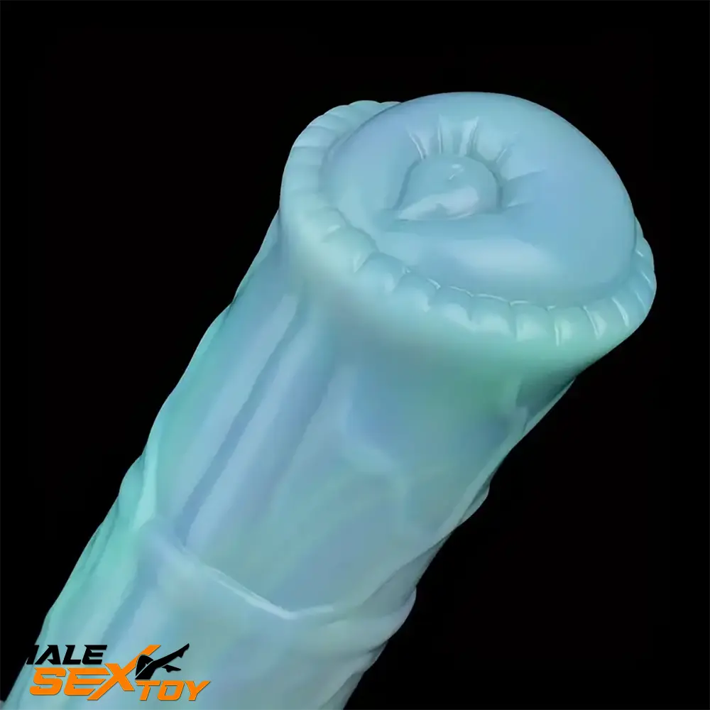 7.78in Liquid Silicone Fantasy Horse Glowing Luminous Real Cock Dildo Male Sex Toy