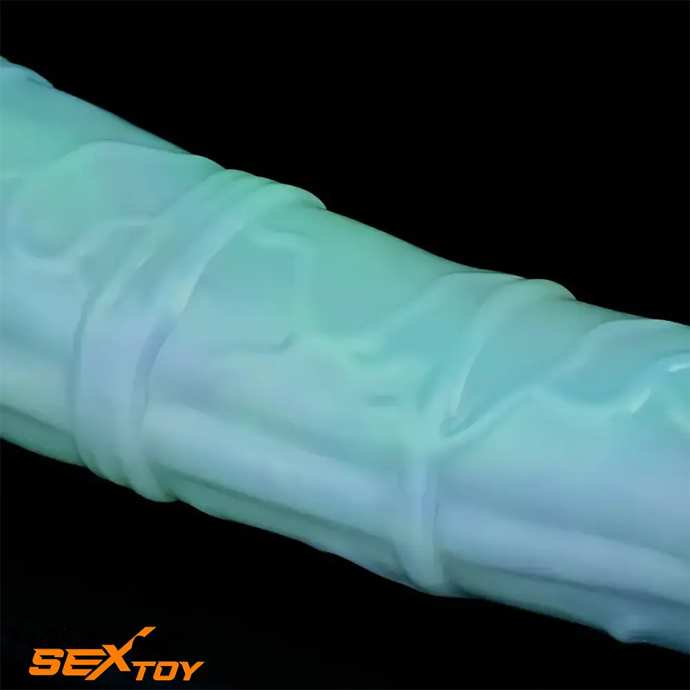 7.78in Liquid Silicone Fantasy Horse Glowing Luminous Real Cock Dildo Male Sex Toy