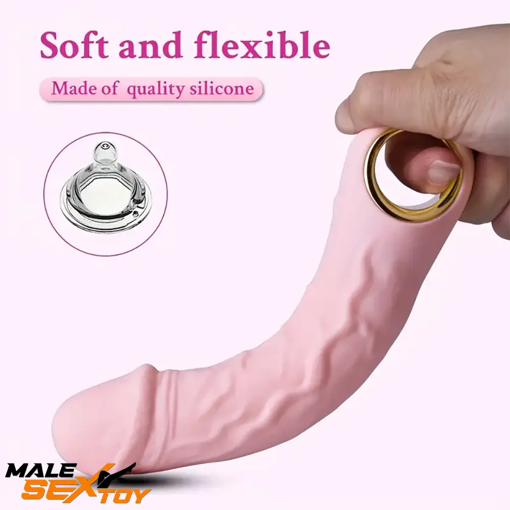 7.08in Liquid Silicone Bendable Soft Vibrating Dildo For Women Orgasm Male Sex Toy