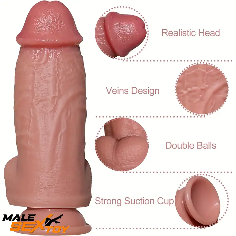 8in Premium Realistic Large PVC Thick Dildo For Couples Solo Sex Play Male Sex Toy