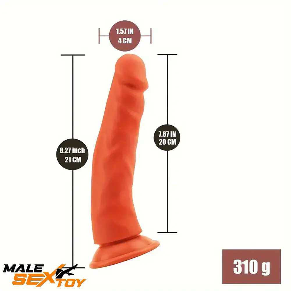 8.27in Soft Big Real Looking Silicone G Spot Dildo For Sex Toy Lovers Male Sex Toy