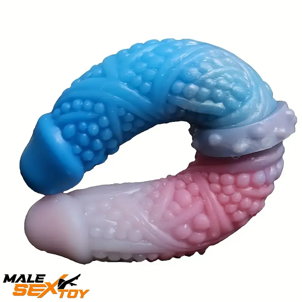 10.62in Tortoise Design Silicone Soft Large Double-headed Spiked Dildo Male Sex Toy