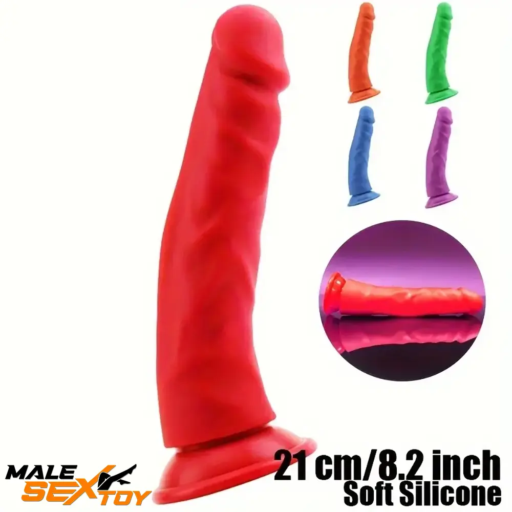 8.27in Soft Big Real Looking Silicone G Spot Dildo For Sex Toy Lovers Male Sex Toy