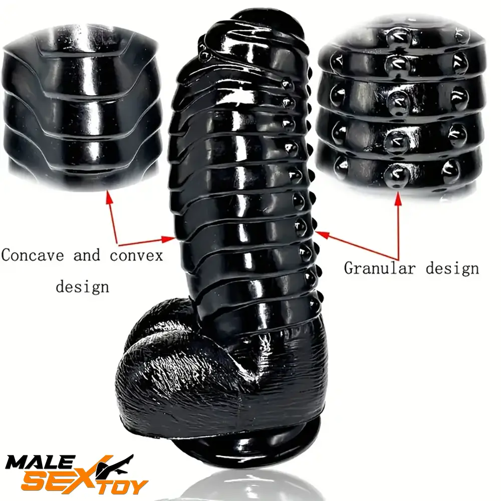 11.8in Realistic Big Black Uncut Spiked Thick Dildo For Female Sex Male Sex Toy