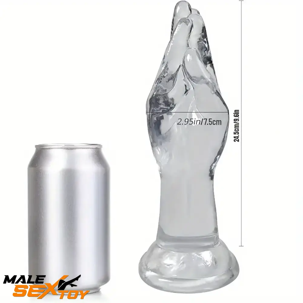 9.6in Big Clear Fist Hand Dildo Adult Sex Toy For Anal Fisting Lovers Male Sex Toy