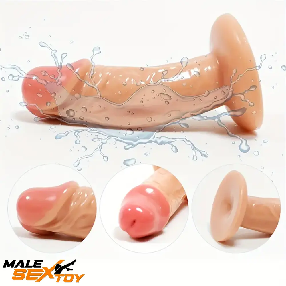 4.33in Mini Realistic Female Male Flesh Like Skin Dildo With Sucker Male Sex Toy