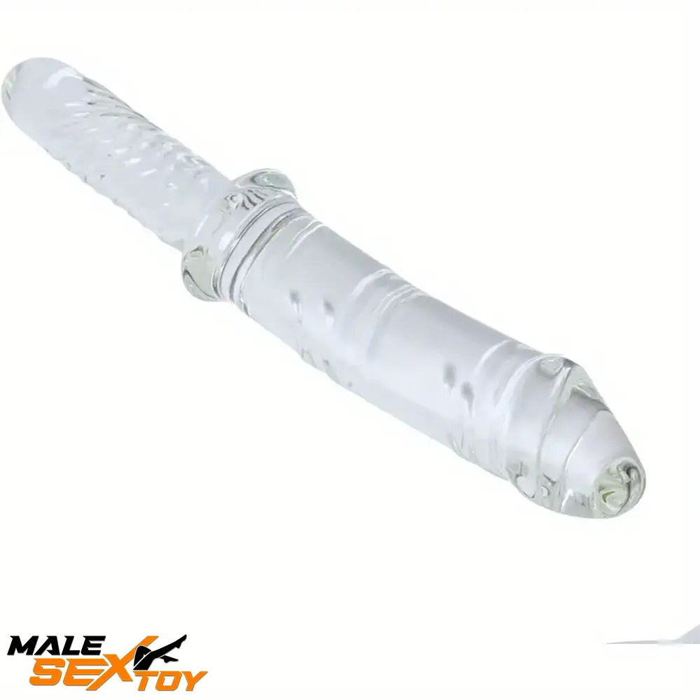 11.4in Realistic Clear Glass Crystal Dildo For Hands-Free G Spot Lovers Male Sex Toy