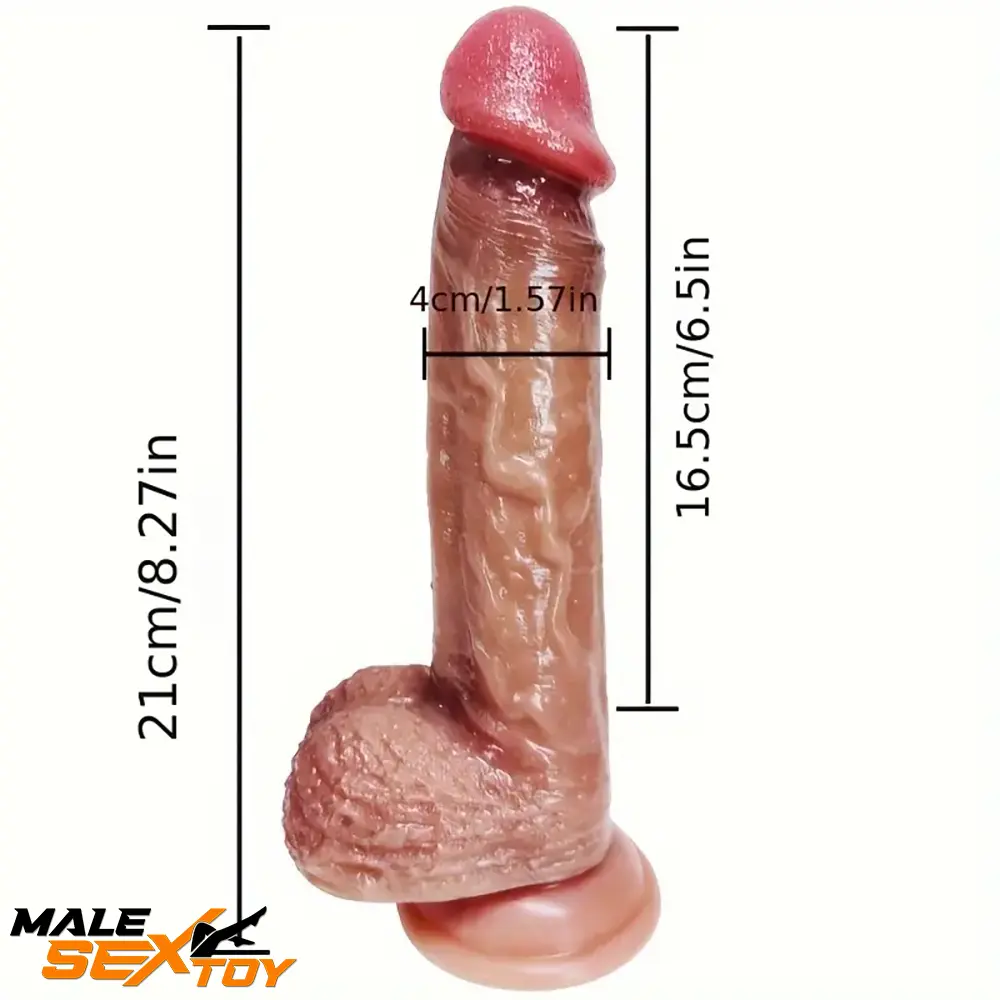 7.09in 8.27in Premium Realistic Silicone Soft Dildo For Prostate Sex Male Sex Toy