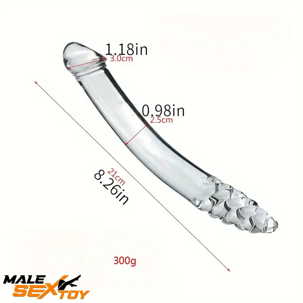 6.49in 8.26in Glass Dual Heads Dildo For Female Vaginal Stimulation Male Sex Toy