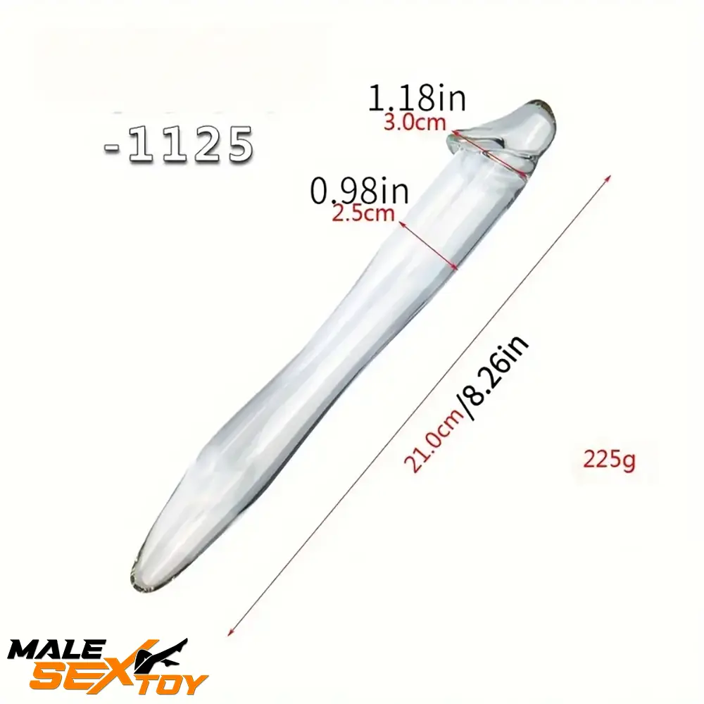 6.49in 8.26in Glass Dual Heads Dildo For Female Vaginal Stimulation Male Sex Toy