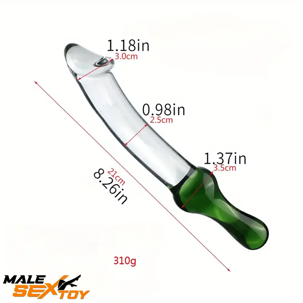 6.49in 8.26in Glass Dual Heads Dildo For Female Vaginal Stimulation Male Sex Toy