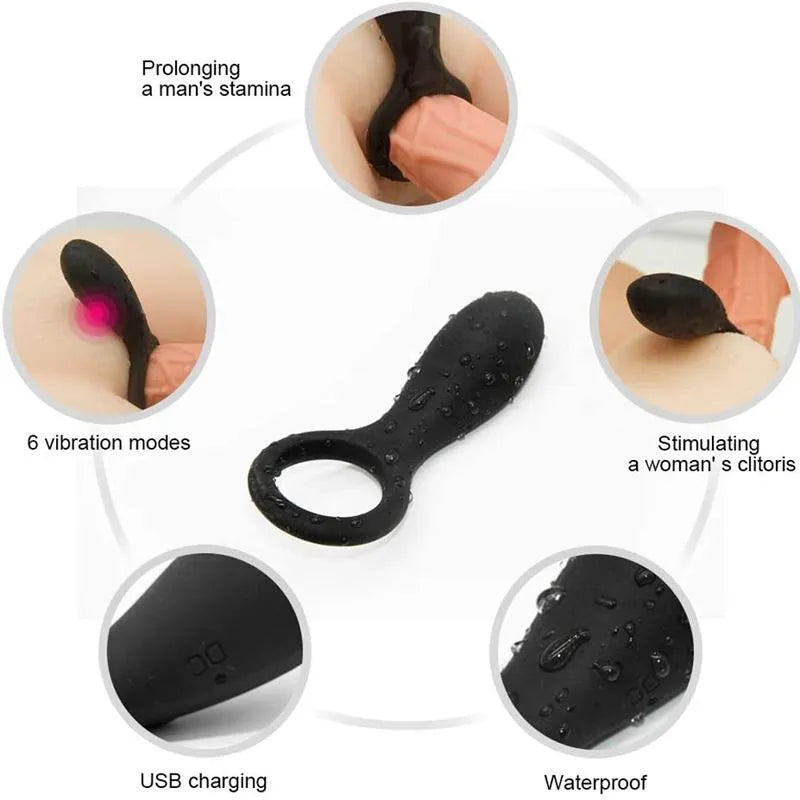 High Quality Silicone 6 Vibrating Modes Cock Ring For Men Male sex toy