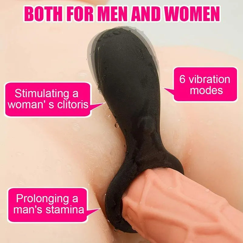 High Quality Silicone 6 Vibrating Modes Cock Ring For Men Male sex toy